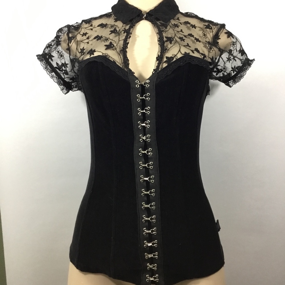 Sexy Black Lace Corset Top
